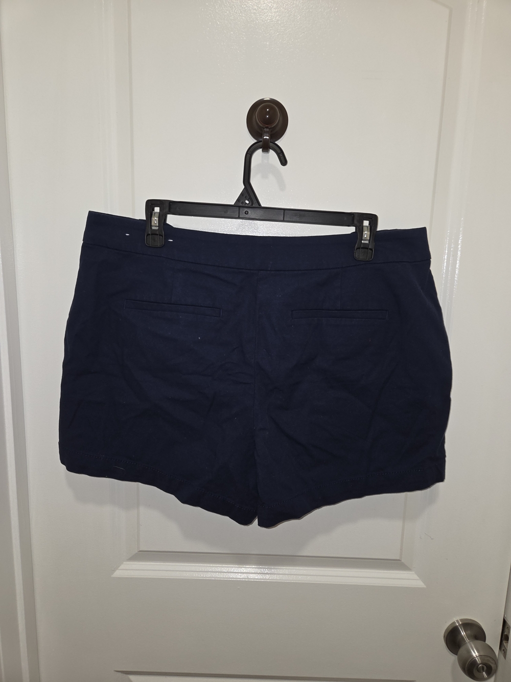 Navy Blue Button-Detail Chino Shorts | Women’s